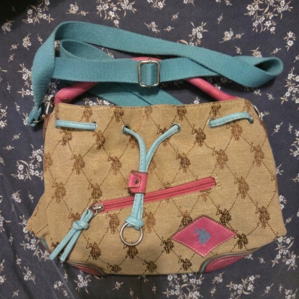 Stylish Tan and Pink U.S. Polo Assn. Bag